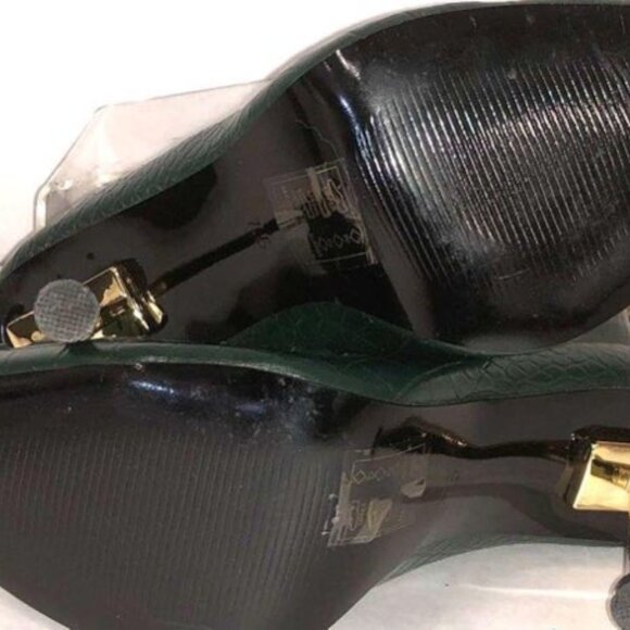 Azalea Wang Lace-Up Stiletto Boots, Size 7.5, Gold Heel, Statement Glam - Picture 4 of 6